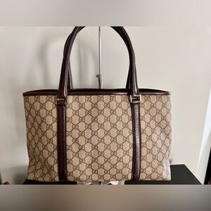 Gucci Canvas Handbag w Authentic Drawstring Dust Bag - Authentic EUC